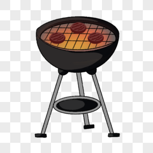 烧烤剪贴画烤肉的黑色烤炉图片