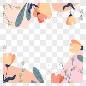 春天花卉边框彩色花朵装饰图片