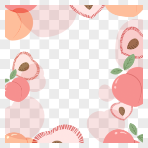 水果边框美味的桃子图片