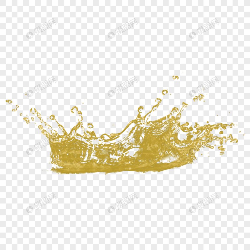 3d金色液体蜂蜜水花图片