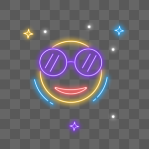酷酷的戴眼镜卡通荧光emoji表情高清图片