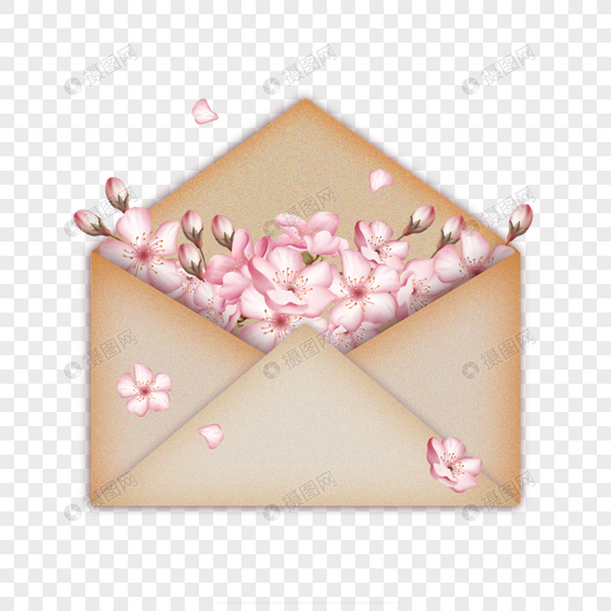 粉色鲜花母亲节信封礼物图片