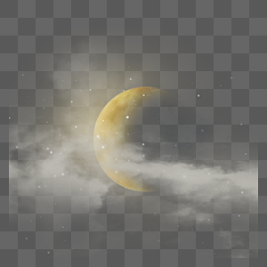 月食夜空景色云朵装饰图片