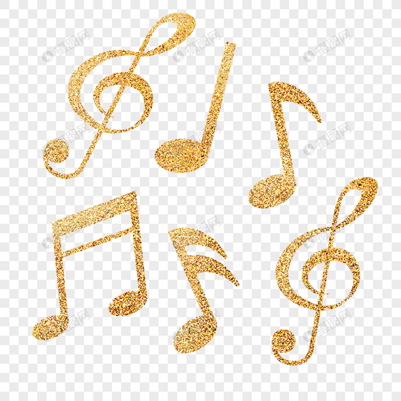 音符金色金粉质感音乐符号图片
