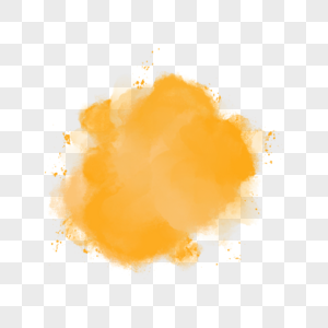 笔触晕染不规则形状水彩橙色图片