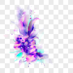 神秘紫色光效抽象花卉图片