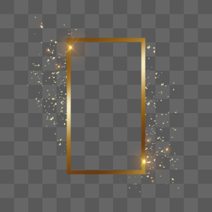 长方形洒金金色光效边框图片