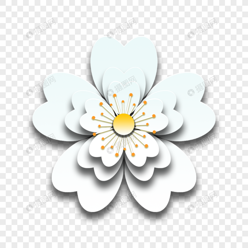剪纸花朵立体多层花瓣