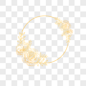 金线花卉婚礼花朵边框图片
