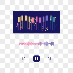 音乐播放器钢琴琴键渐变图片