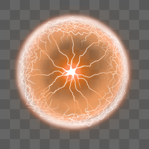 橙色光球闪电光效图片