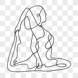 常见的抽象线条画瑜伽姿势图片