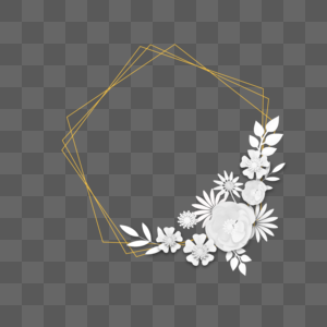 剪纸花卉婚礼线条边框图片