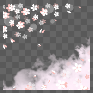 粉色飘落的春季樱花边框图片