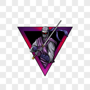 刺客忍者现代风格游戏徽标图片