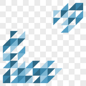 蓝色抽象科技几何边框图片