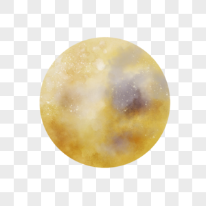 水彩风格月亮黄色满月图片
