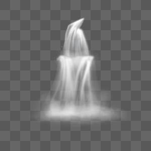 写实的雾气环绕高瀑布液体飞溅图片