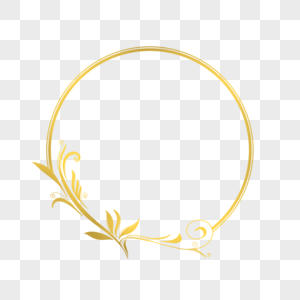 黄金花纹圆框图片