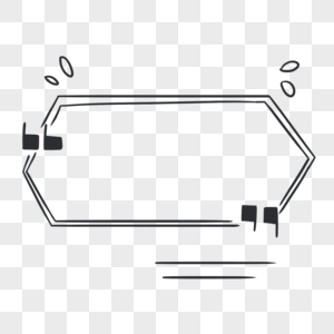 简约风格多边形黑白线稿带逗号文本框图片
