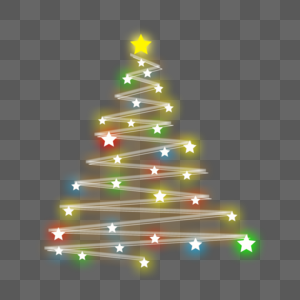 圣诞灯效彩色星星装饰图片