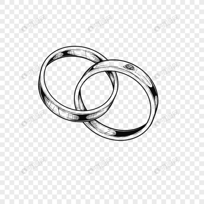 素描黑白戒指