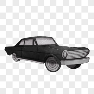 黑色复古水彩汽车图片