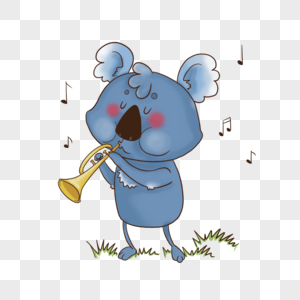 可爱的考拉吹小号动物音乐家图片