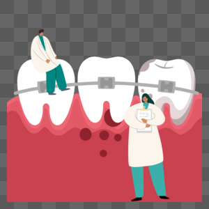 牙齿矫正矢量元素图片