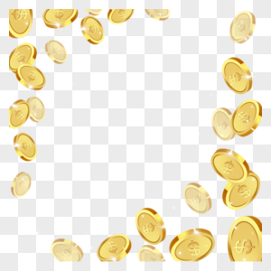 3d金币金色质感边框图片