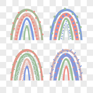 卡通波西米亚风格彩虹图片