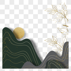 日出东方传统金色花纹背景图案图片