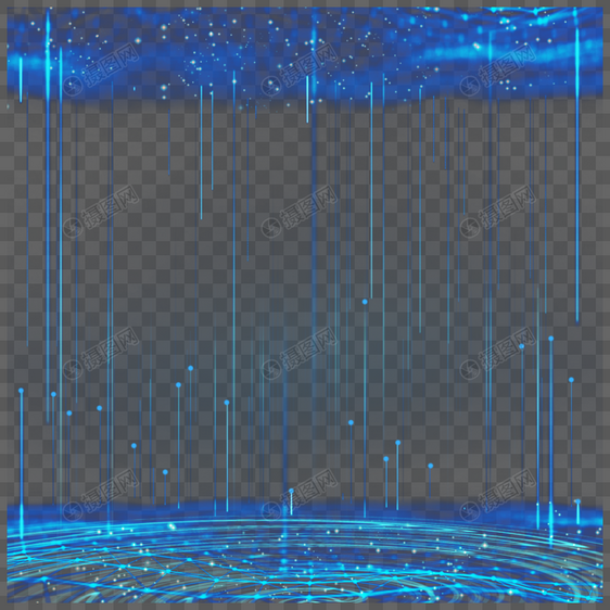 蓝色几何线条光效科技图片