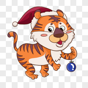 圣诞节卡通新年动物老虎图片
