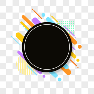黑色圆形抽象线条组合边框图片
