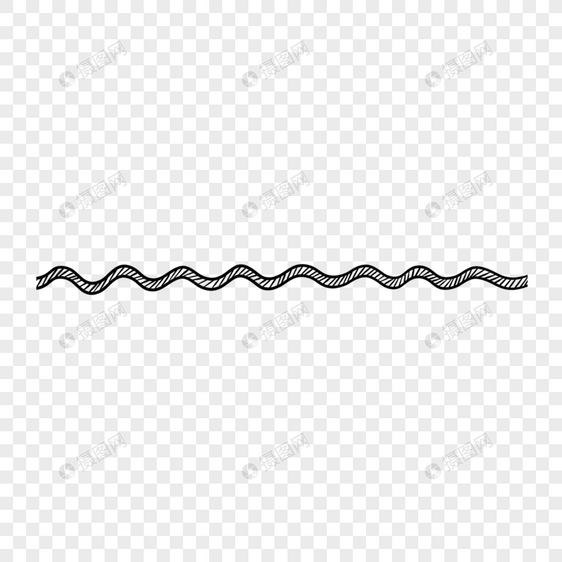 手绘波浪线段涂鸦装饰分界线图片