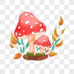 水彩艺术风格蘑菇图片