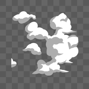 抽象黑白卡通烟雾云朵图片