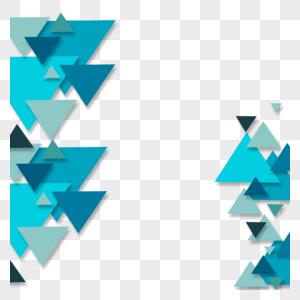 蓝色不规则三角形抽象商务几何边框图片