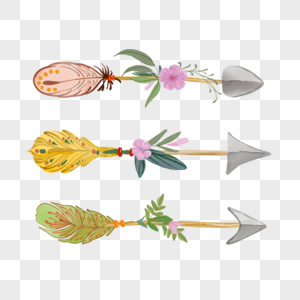多色样式波西米亚风箭头花卉图片