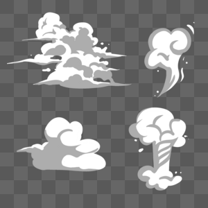 漫画烟雾白色云朵漂浮图片