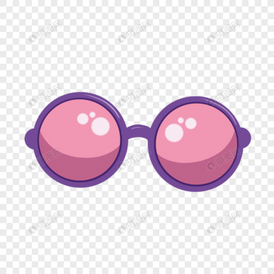紫色外框眼镜卡通嬉皮士贴纸图片