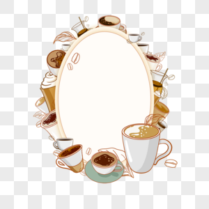 菱形创意咖啡边框图片