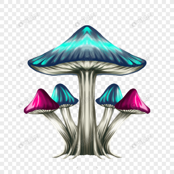 蘑菇自然风格荧光质感图片