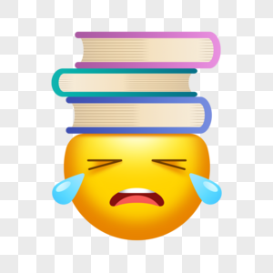 可爱卡通书本哭泣学校emoji表情图片