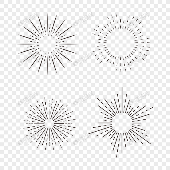 太阳放射光线纹路合集图片