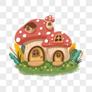 童话卡通蘑菇屋图片