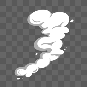 灰白卡通线条烟雾云朵图片