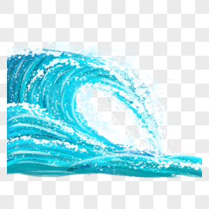 抽象水彩海浪大波浪图片