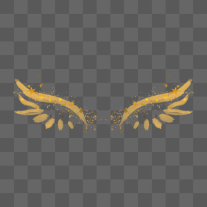 金色镂空花纹笔刷光效翅膀图片